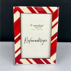Natalini - ‘Candy Cane’ wood frame. 4” x 6”. NWT